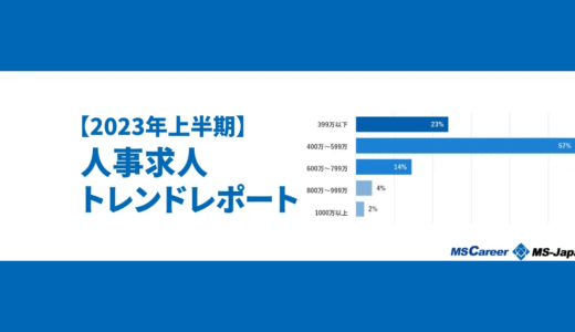 2023年上半期に「人事・総務」の求人が提示した平均年収は480.7万円、株式会社MS-Japan調査
