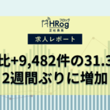 【2024年10月第2週 正社員媒体 求人掲載件数レポート】前週比+9,482件の31.3万件、2週間ぶりに増加