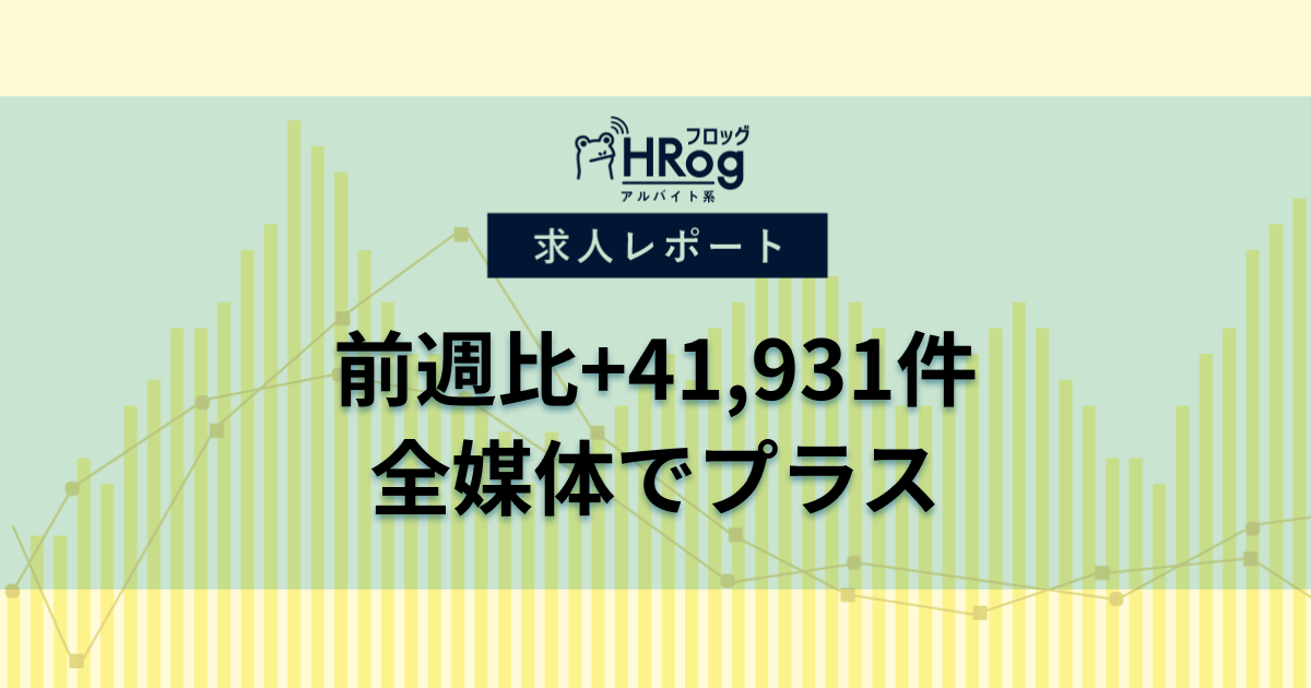 【2025年8月第4週 アルバイト系媒体 求人掲載件数レポート】前週比+41,931件、全媒体でプラス