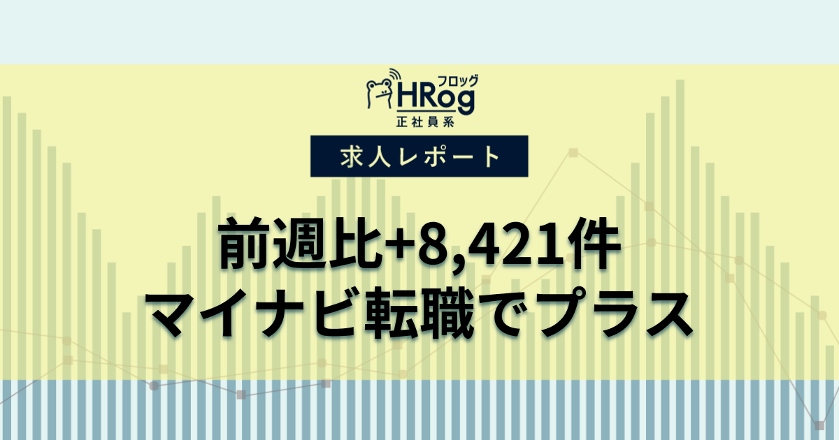 【2025年8月第4週 正社員媒体 求人掲載件数レポート】前週比+8,421件、マイナビ転職でプラス