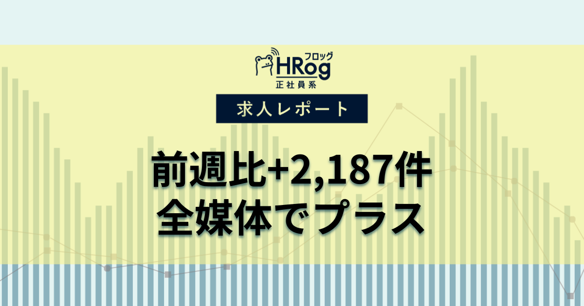 【2025年9月第1週 正社員媒体 求人掲載件数レポート】前週比+2,187件、全媒体でプラス