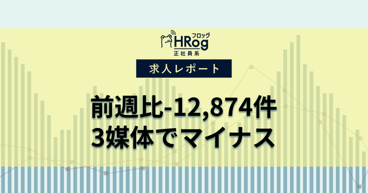 【2025年9月第3週 正社員媒体 求人掲載件数レポート】前週比-12,874件、3媒体でマイナス